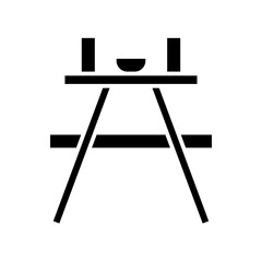 picnic table glyph icon
