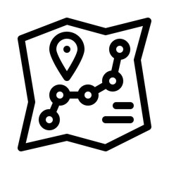 Route Map line icon