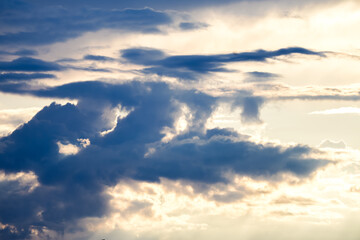 Dark clouds close-up. Cloudy sky.
