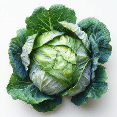 Fototapeta premium head of cabbage isolated on white background