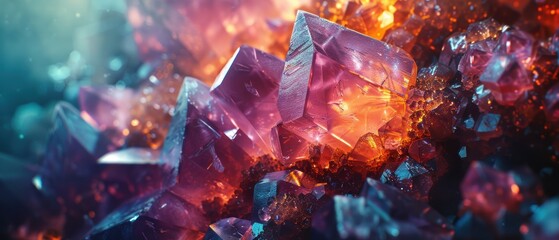 Fototapeta premium Vibrant Crystals with Deep Colors and Intricate Details