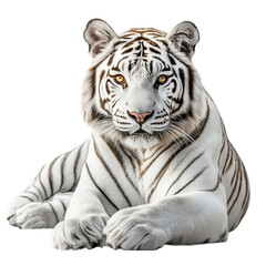 Obraz premium White tiger, full-body isolated on transparent background