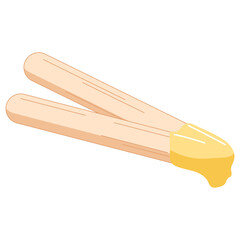 Yellow Wax Stick Illustration