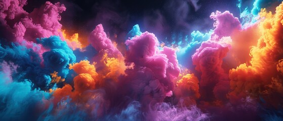 Obraz premium Vivid Explosion of Colored Smoke in