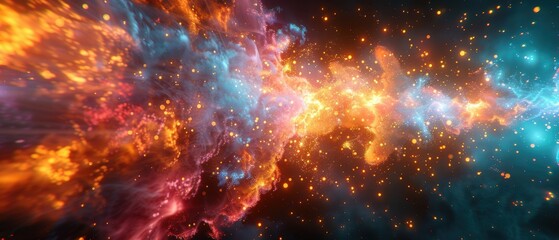 Naklejka premium Vivid Cosmic Explosion in High Definition