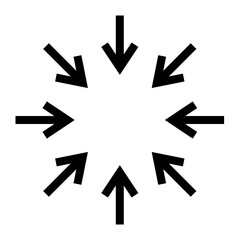 Black arrow pointing to the center. Vector icon