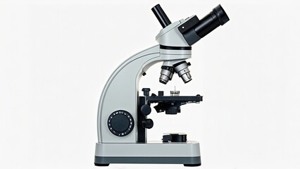 Modern Microscope side view isolate on transparency background,and PNG and white background""