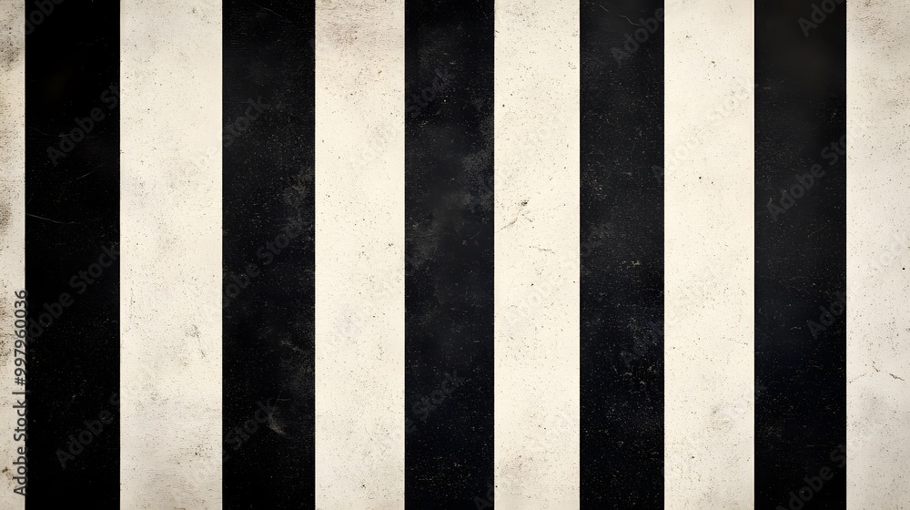 Poster a textured background featuring alternating black and white vertical stripes, creating a bold and cl