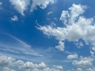 Enjoy the beautiful sky and clouds of Thailand. Background sky gradient. Stratocumulus clouds a mix of stratus clouds and cumulus clouds with blue sky background at Thailand.