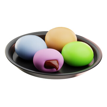 Mochi Asian Food illustration 3D 
