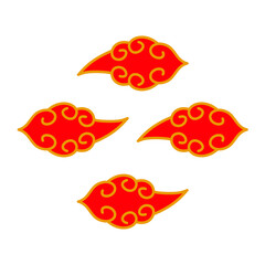 Simple red gold Chinese cloud ornament