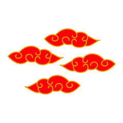 Simple red gold Chinese cloud ornament