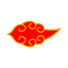Simple red gold Chinese cloud ornament