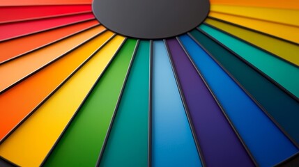 Colorful palette with a vibrant spectrum on a dark background.