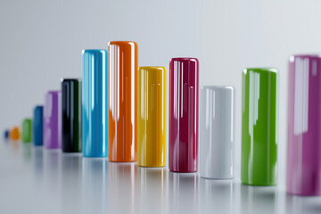 Fototapeta premium Clean and modern bar chart with colorful lines, hovering over a white background. Generative AI.
