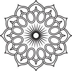 Vector Mandala Design For Coloring Page.