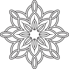 Vector Mandala Design For Coloring Page.