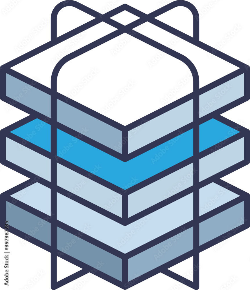 Poster Abstract representation of layered data storage, ideal for illustrating batch data processing concepts.