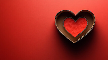Fototapeta premium red heart on red background