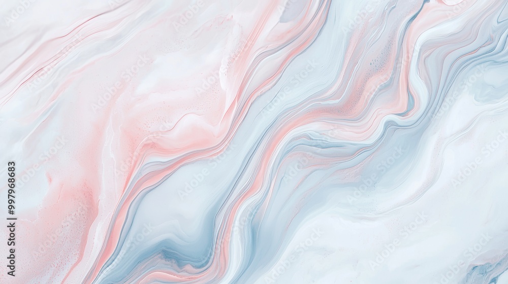 Poster Abstract Marble Surface with Fluid Lines and Soft Colors