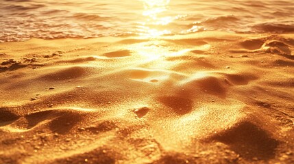 Abstract pattern of a golden beach during the golden hour, with a heritage filter applied.