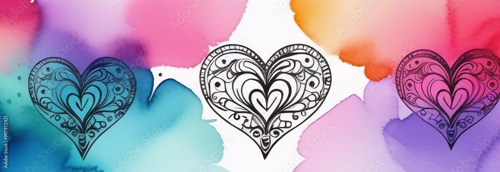 Canvas Prints valentine's day card. web banner. generative ai