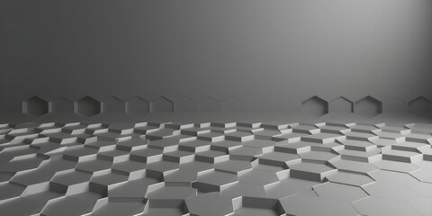 Obraz premium Tessellated Hexagons: Gray Tone Gradient