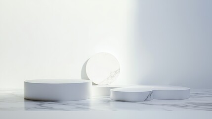 Minimalist Podiums with Circle and Square Shapes