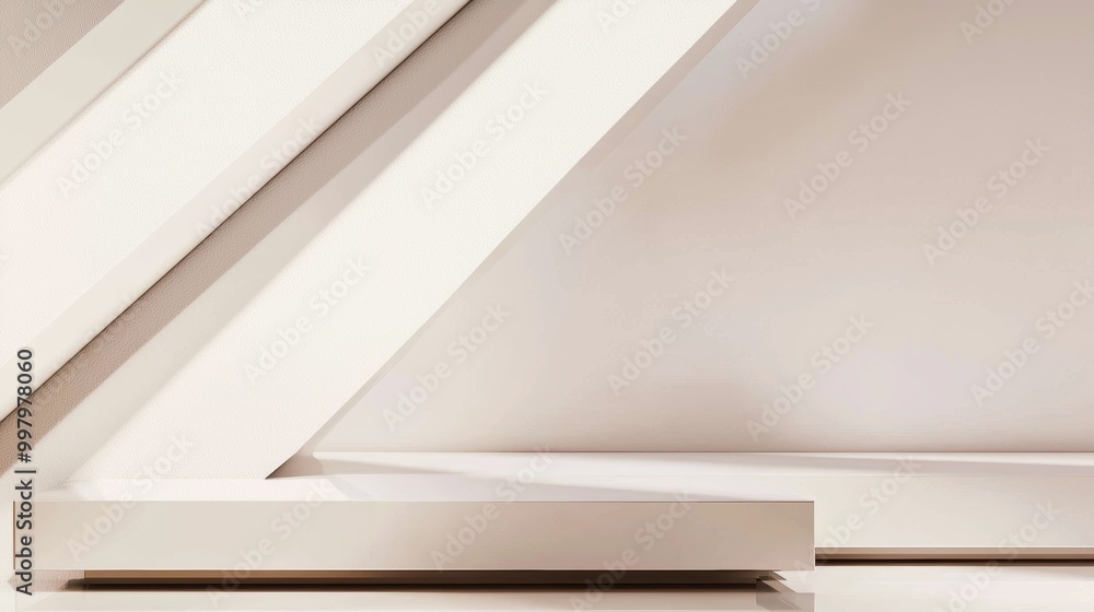 Poster minimalist podium with sharp angular lines