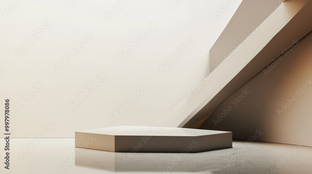 Poster Minimalist Podium with Sharp Angular Lines