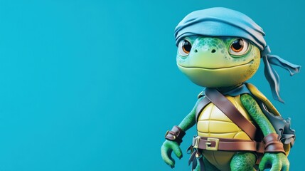 Obraz premium Cute Turtle in Blue
