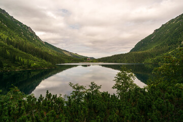 Alpine lake landscape, Morskie Oko or Sea Eye in high Tatras mountain of Tatra national park, Poland © artemstepanov