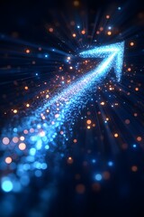 Obraz premium curved arrow graph business growth, pointing to the top right