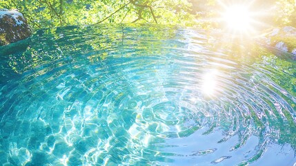 Naklejka premium Ripples in Clear Water