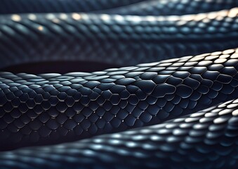 Snake Scales Jet Black Color In a Row Realistic Clean and Detail