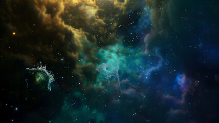 Fototapeta premium Space Battle Map for Sci-Fi DnD, Top-Down Tabletop Role-Playing Game Map, Futuristic Adventure Background for RPGs, Virtual Tabletop Asset for Space Combat Scenarios, High-Resolution Sci-Fi Space 