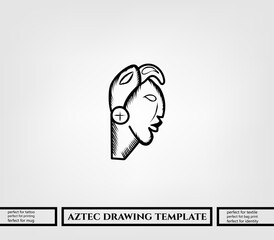 Aztec decorative vector illustration. traditional ethnic ornament