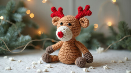 Handmade Crocheted Reindeer Amigurumi - Festive Christmas Decor and DIY Gift Ideas for the Holiday Season