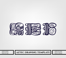 Aztec decorative vector illustration. traditional ethnic ornament