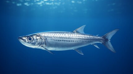 Shiny fish swimming gracefully in the clear blue ocean during a sunny day