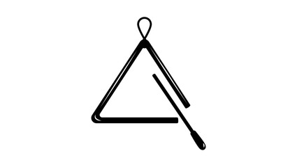 Triangle music, black isolated silhouette
