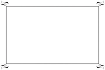 Elements of ornate vintage frames. Border black on white classic calligraphy swirls, floral motifs. Design print for greeting cards, wedding invitations, restaurant menu, royal certificates. Set 261
