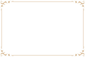 Elements of ornate vintage frames. Border gold on white classic calligraphy swirls, floral motifs. Design print for greeting cards, wedding invitations, restaurant menu, royal certificates. Set 264
