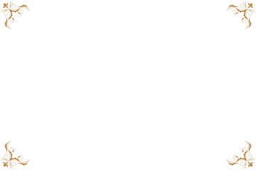 Elements of ornate vintage frames. Border gold on white classic calligraphy swirls, floral motifs. Design print for greeting cards, wedding invitations, restaurant menu, royal certificates. Set 274
