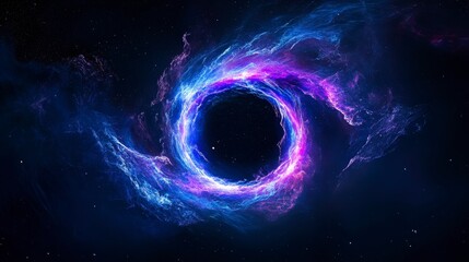 Swirling cosmic vortex in deep space with vibrant colors and stars