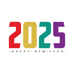 Happy new year 2025 banner black and white background vector, 2025 happy new year.