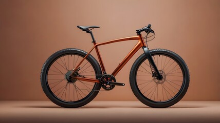 Fototapeta premium Modern off road bicycle with fat tires and sleek design on neutral backdrop