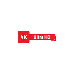 4K Ultra HD icon Fully Editable Vector