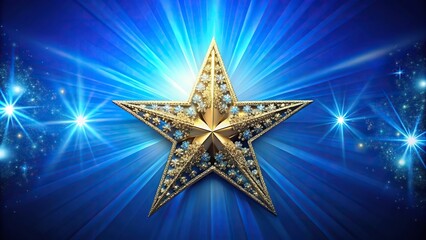 Fototapeta premium Fisheye Christmas theme stars on blue background