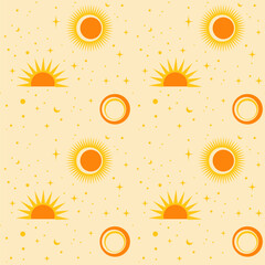 Flat design summer sun patter